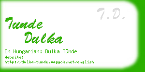 tunde dulka business card