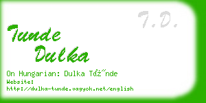 tunde dulka business card